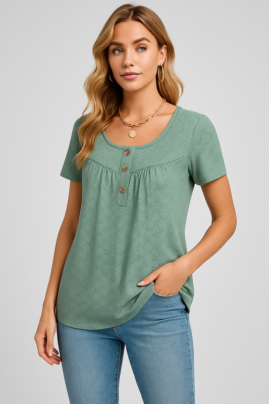 LeRoxy | Shirt met Knopen | Trendy Lente en Zomer Must-Have voor Elke Garderobe