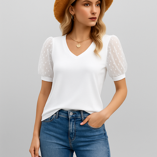 LeRoxy | Top met V-hals - Stijlvolle Lente en Zomer Top voor Vrouwen
