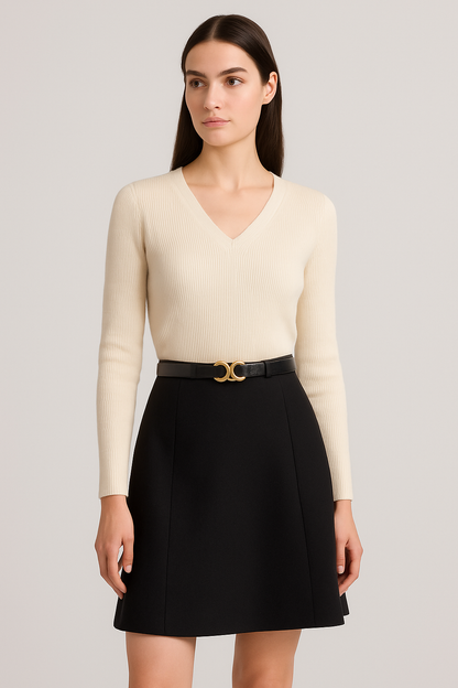 LeRoxy | Lederen Riem met Gouden Gesp | Luxe Damesriem van Echt Leer