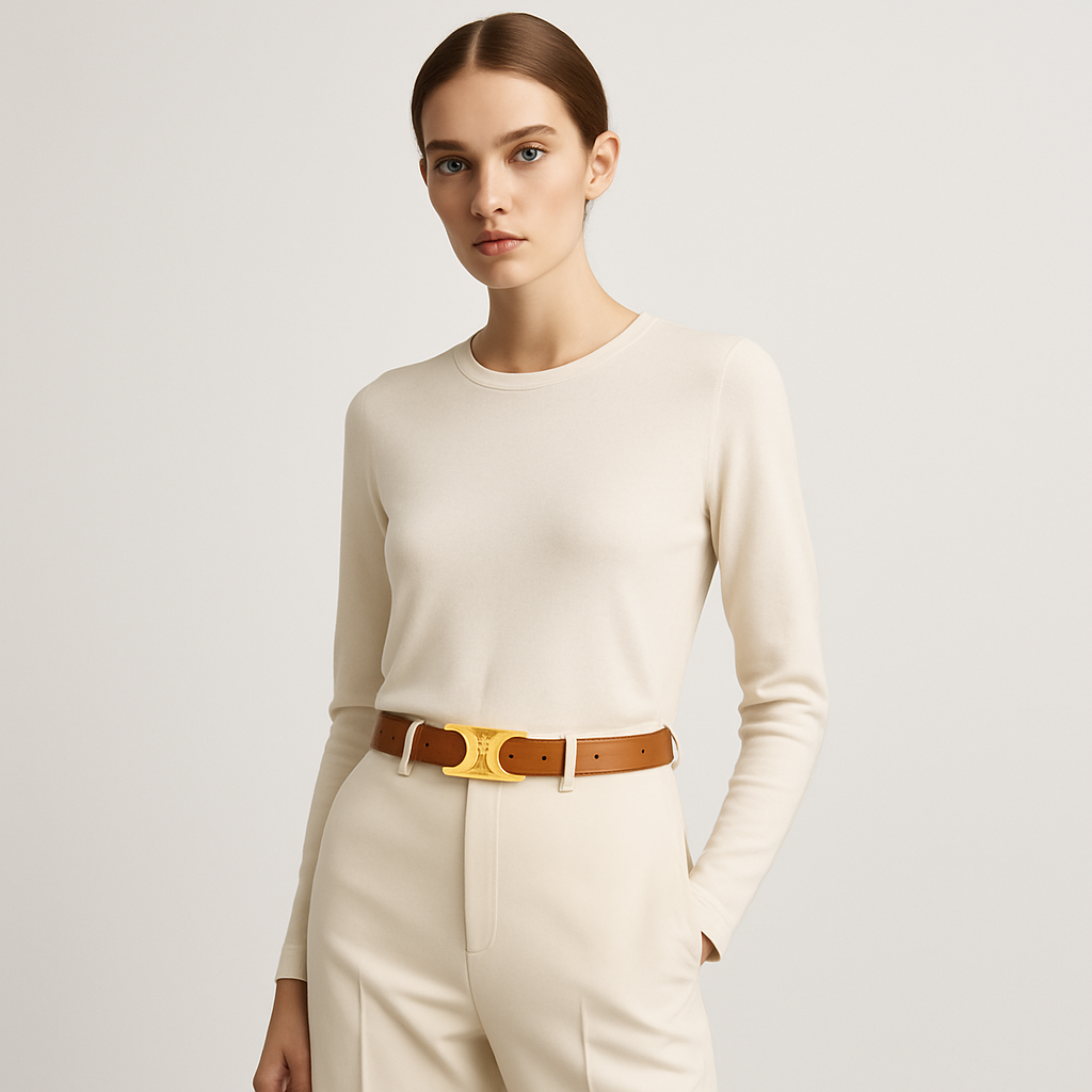 LeRoxy | Leren Riem voor Dames | Zwart met Elegante Gouden Gesp