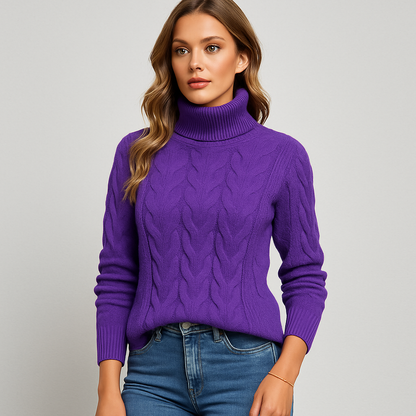 LeRoxy | Dames Coltrui | Warme Gebreide Trui met Hoge Hals