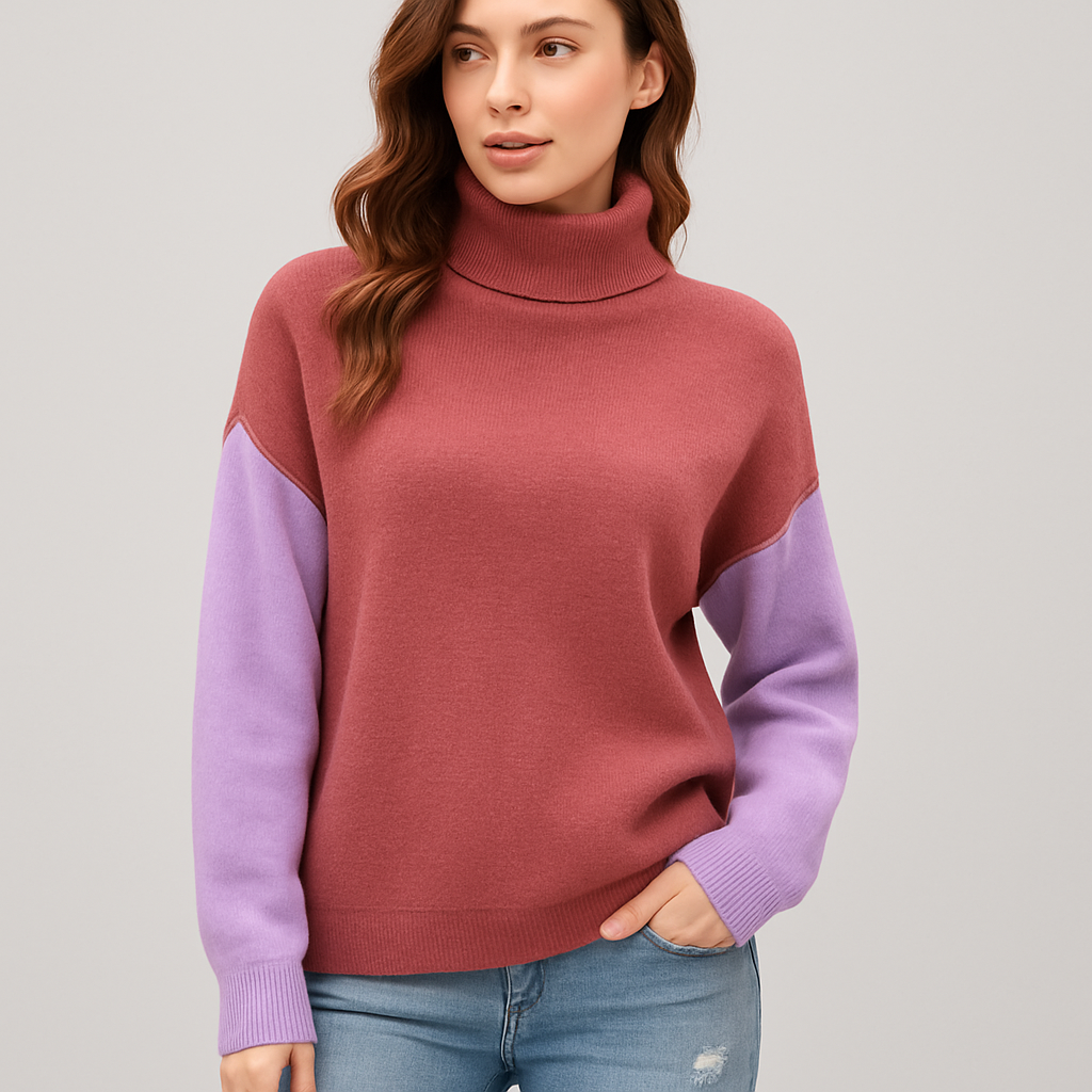 LeRoxy | Dames Pullover met Kleurblokken | Comfortabele Trui voor Elke Dag