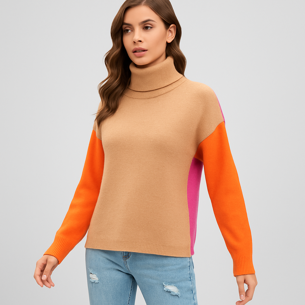 LeRoxy | Dames Pullover met Kleurblokken | Comfortabele Trui voor Elke Dag