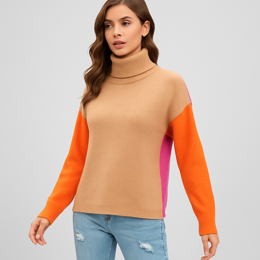 LeRoxy | Dames Pullover met Kleurblokken | Comfortabele Trui voor Elke Dag