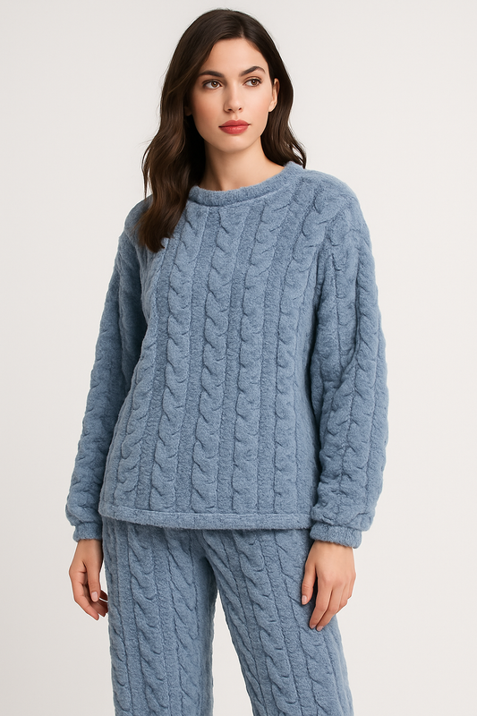 LeRoxy |  Dames zachte fleece pyjamaset | Comfortabele winter pyjama