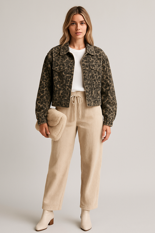 LeRoxy | Stijlvolle Korte Mantel met Leopardenprint voor Dames