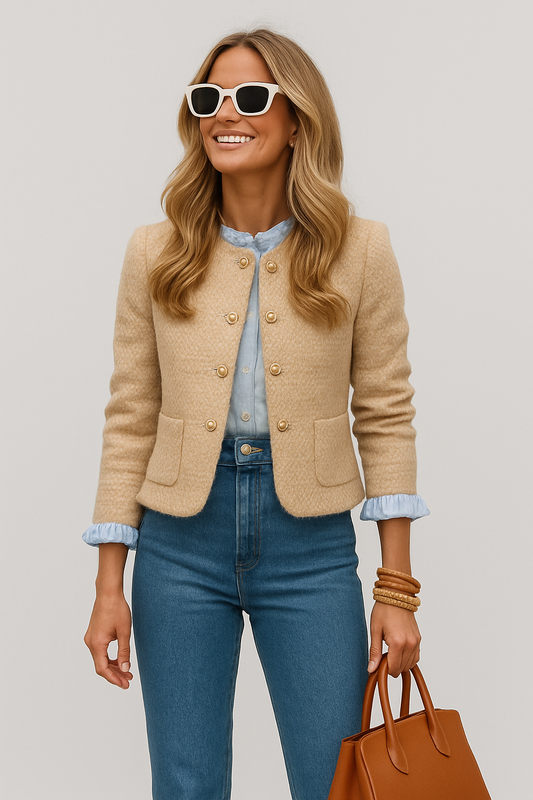 LeRoxy | Stijlvolle Beige Damesjas | Modieuze en Comfortabele Tussenjas