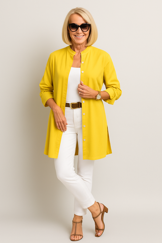 LeRoxy | Elegante Lange Damesblouse van Luchtige Stof | Modieuze Tuniek voor Zomer & Herfst