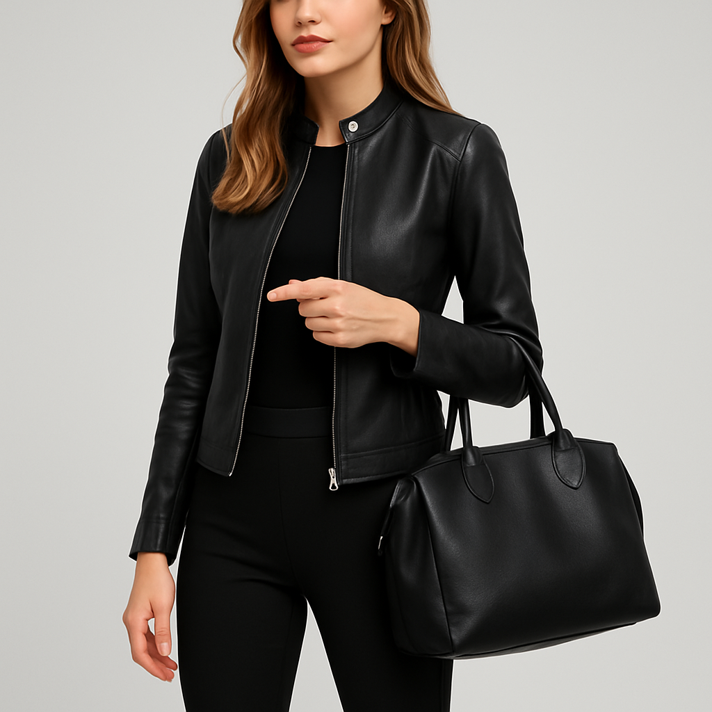 LeRoxy | Dames Leren Jas met Rits | Slank Getailleerd Model