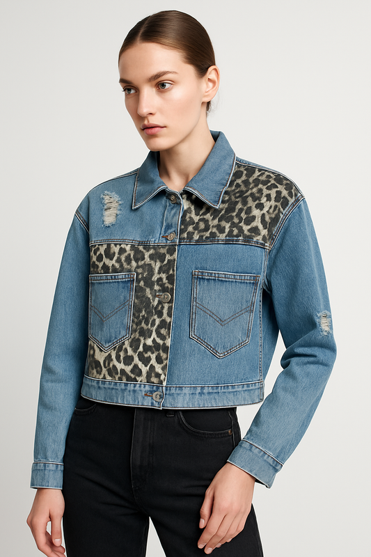 LeRoxy | Luipaard Spijkerjasje Camille | Trendy en Stijlvol voor Elke Outfit
