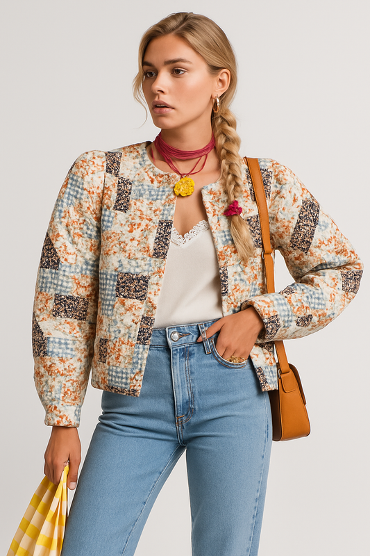 LeRoxy | Boho Dames Lichte Zomerjasje | Patchwork & Bloemenprint