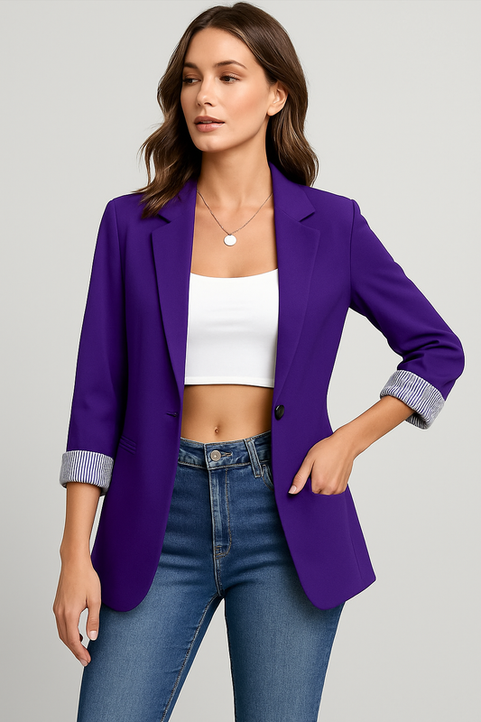 LeRoxy | Dames Blazer Modern Losse Pasvorm | Opgerolde Mouwen | Casual & Chique Stijl