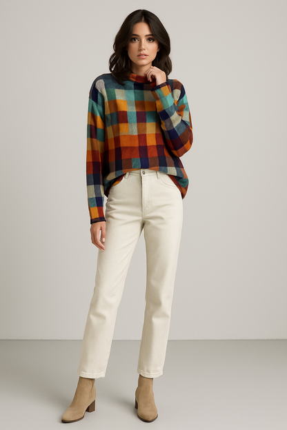LeRoxy | Dames Couture Patchwork Coltrui | Comfort, stijl, perfecte pasvorm