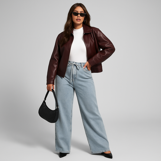 LeRoxy | Elegante Leren Damesjas | Stijlvolle Leren Jas voor Vrouwen