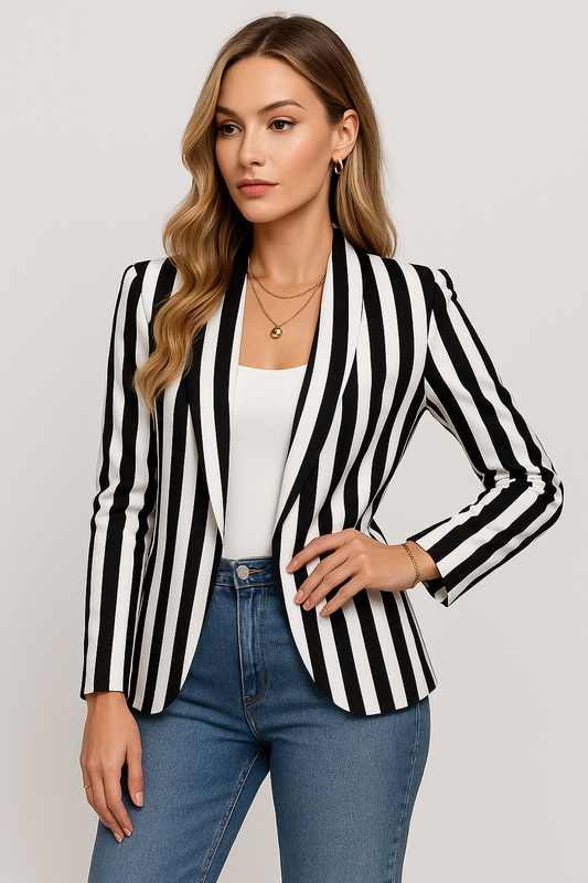 LeRoxy| Blazer - Stijlvolle Gestreepte Blazer voor Dames | Perfect voor Elke Gelegenheid