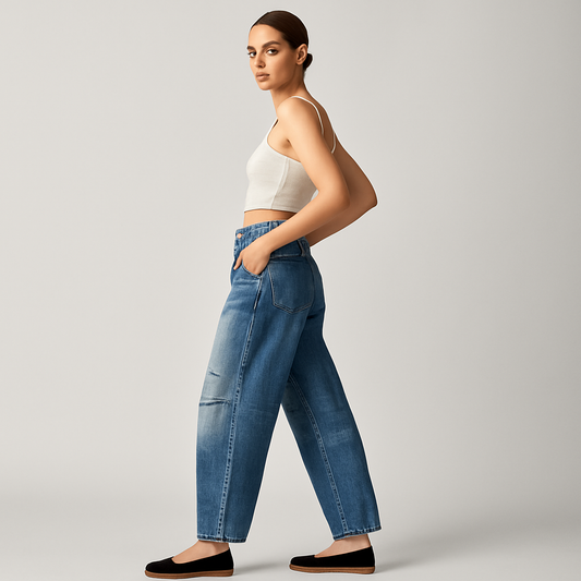 LeRoxy | Dames Halfhoge Jeans | Comfortabele Skinny Fit Spijkerbroek