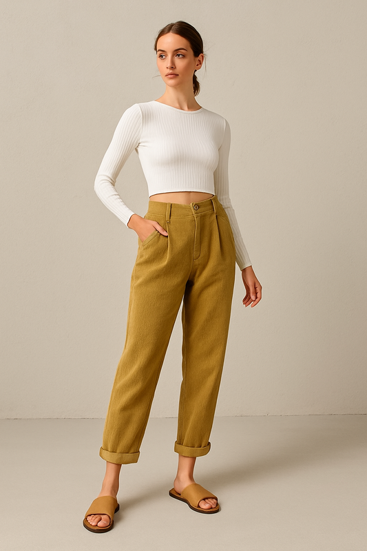 LeRoxy | Casual Corduroy Broek voor Dames | Comfortabele en Modieuze Damesbroek