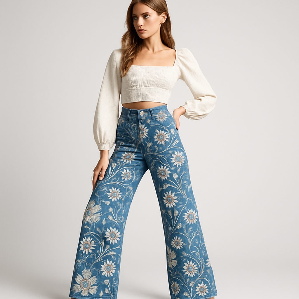 LeRoxy | Boho Vintage Damesbroek | Comfortabele Wijde Pijpen Broek