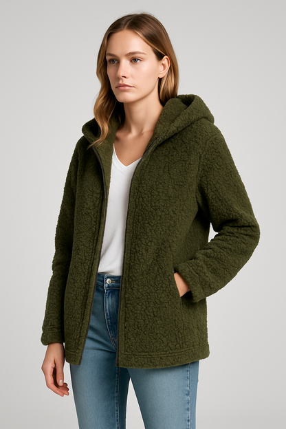 LeRoxy | Teddy Capuchon Vest voor Dames | Super Zacht & Warm Fleece Jas