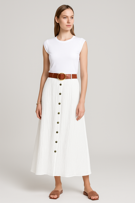 LeRoxy | Lange Monochrome Rok | Stijlvol & Tijdloos | Elegante Maxi Rok