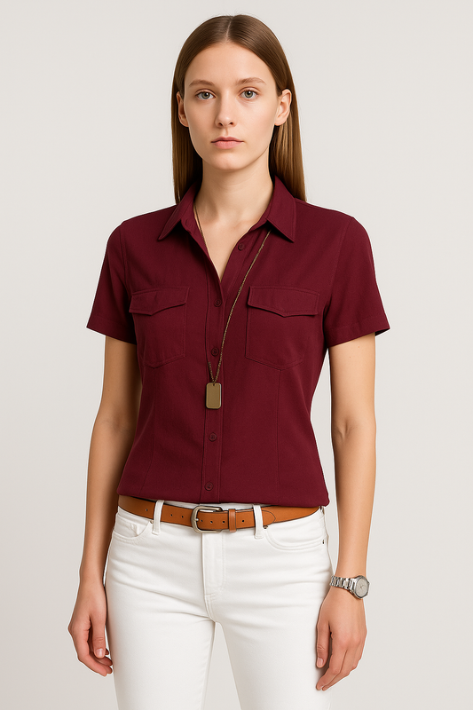 LeRoxy | Elegante Damesblouse Korte Mouwen | Stijlvolle Top voor Vrouwen