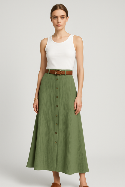 LeRoxy | Lange Monochrome Rok | Stijlvol & Tijdloos | Elegante Maxi Rok