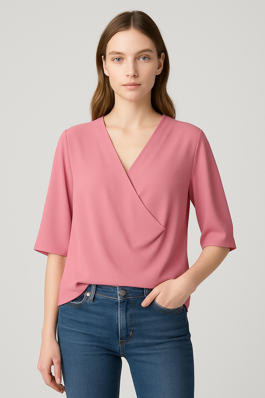 LeRoxy | Gedrapeerde Blouse voor Dames | Elegante en Veelzijdige Top