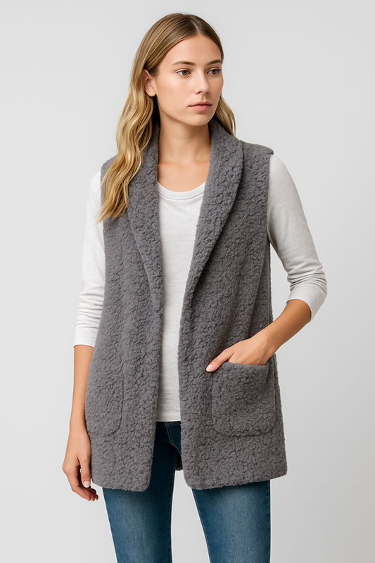 LeRoxy | Dames Pluche Mouwloos Vest met Capuchon | Zacht & Comfortabel Gilet