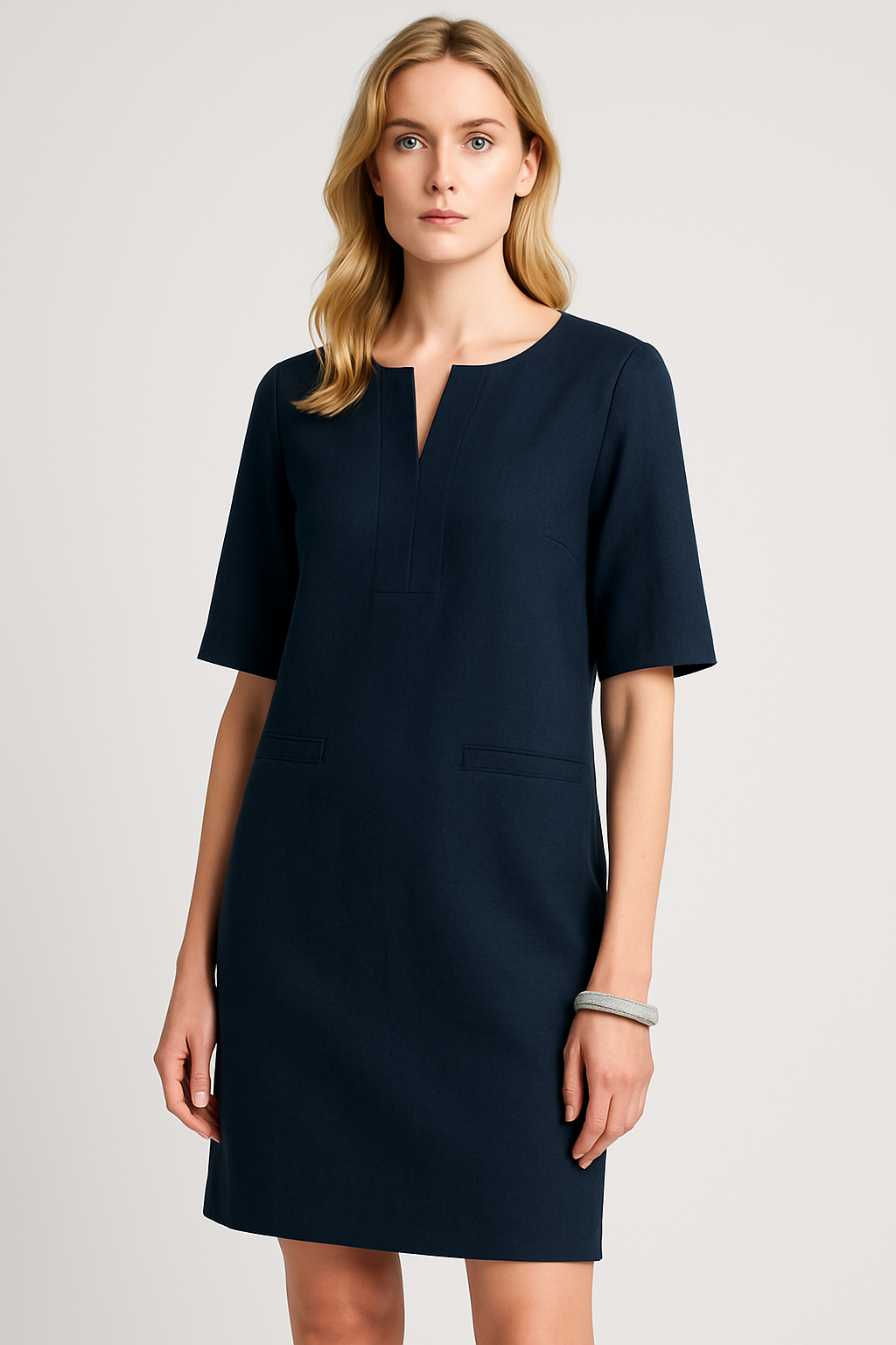 LeRoxy | Jurk LeRoxy Halve Mouw Katoenen Linnen Shift Jurk | Comfortabele en Stijlvolle Zomerjurk