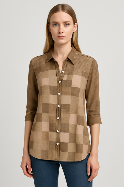 LeRoxy | Geruite Blouse voor Dames | Stijlvol & Veelzijdig | Perfect voor Elke Gelegenheid