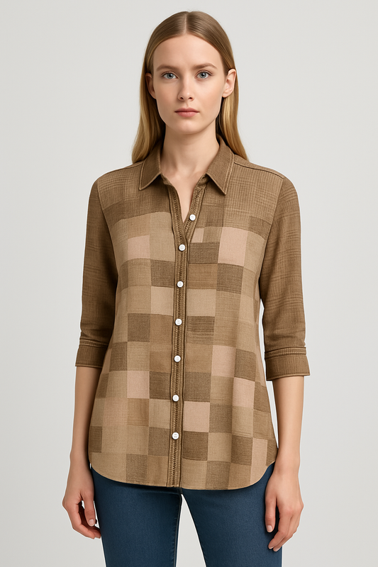 LeRoxy | Geruite Blouse voor Dames | Stijlvol & Veelzijdig | Perfect voor Elke Gelegenheid