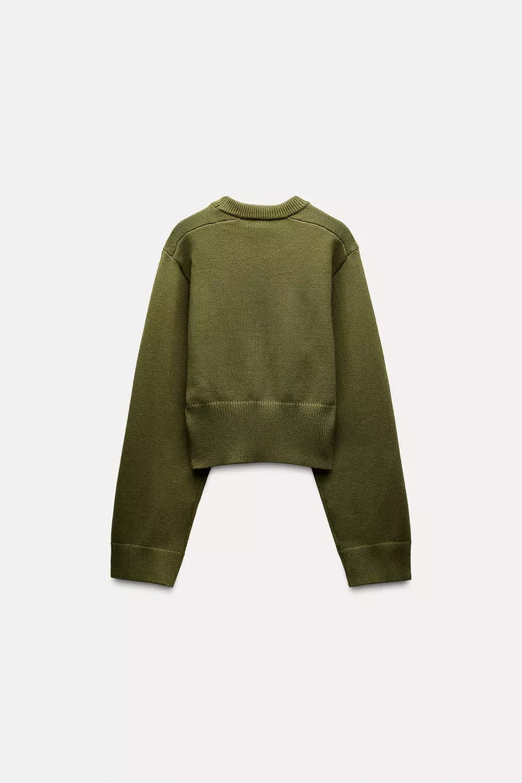 LeRoxy | Groene sweater voor dames/heren | Comfortabele trui van katoen | Casual pasvorm