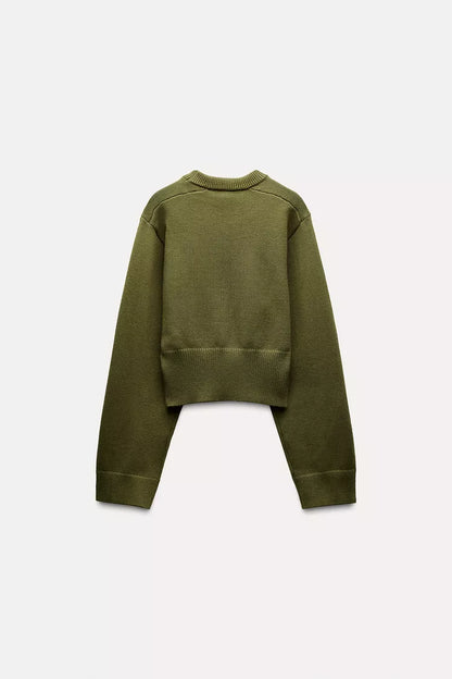 LeRoxy | Groene sweater voor dames/heren | Comfortabele trui van katoen | Casual pasvorm