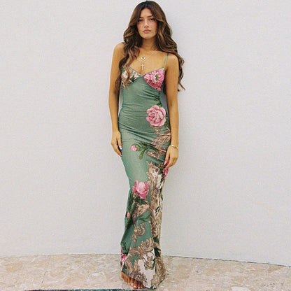 LeRoxy | Bloemen Prinsessenjurk voor Dames | Elegante Zomerse Maxi Jurk met Bloemenprint