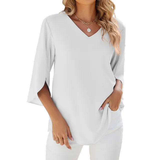 LeRoxy | Elegante V-hals Blouse voor Vrouwen | Stijlvolle en Comfortabele Top