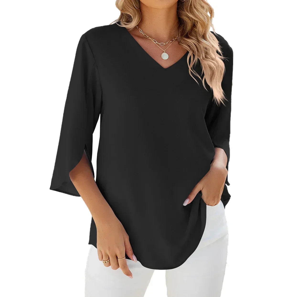 LeRoxy | Elegante V-hals Blouse voor Vrouwen | Stijlvolle en Comfortabele Top
