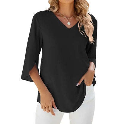 LeRoxy | Elegante V-hals Blouse voor Vrouwen | Stijlvolle en Comfortabele Top