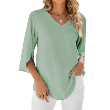 LeRoxy | Elegante V-hals Blouse voor Vrouwen | Stijlvolle en Comfortabele Top