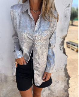 LeRoxy | Metalen Blouse | Een Trendy en Strakke Look voor Elke Gelegenheid