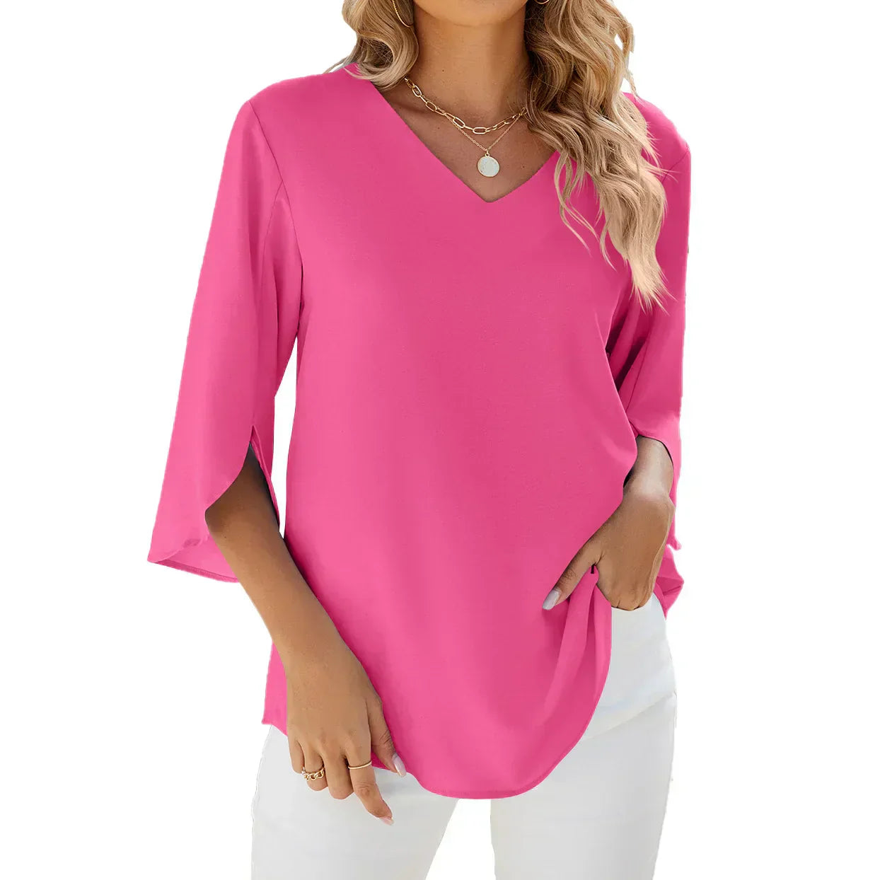 LeRoxy | Elegante V-hals Blouse voor Vrouwen | Stijlvolle en Comfortabele Top