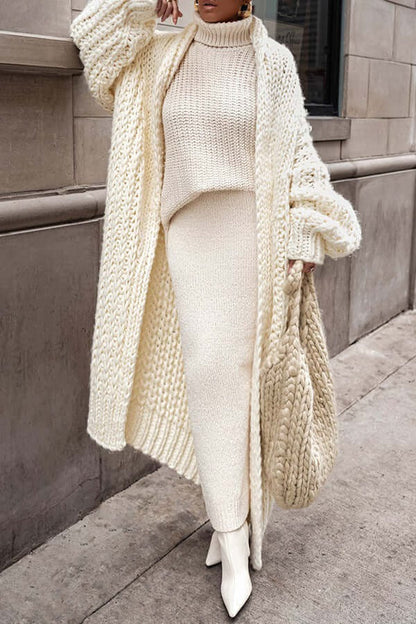 LeRoxy | Damesvest Oversized Wolmix | Lange Open Voorkant | Casual Trui voor Vrouwen