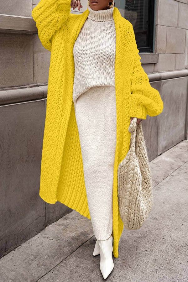 LeRoxy | Damesvest Oversized Wolmix | Lange Open Voorkant | Casual Trui voor Vrouwen
