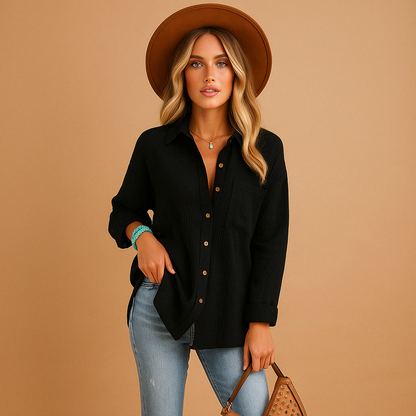 LeRoxy | Elegante Damesblouse met Lange Mouwen | Stijlvolle & Comfortabele Blouse