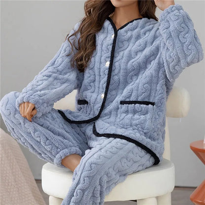 LeRoxy | Dames Pyjama Set Winter | Klassiek, Stijlvol & Comfortabel