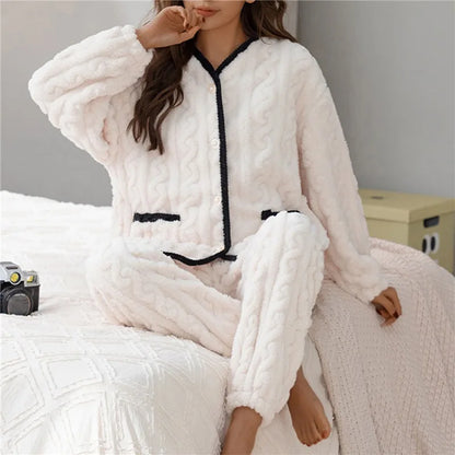 LeRoxy | Dames Pyjama Set Winter | Klassiek, Stijlvol & Comfortabel