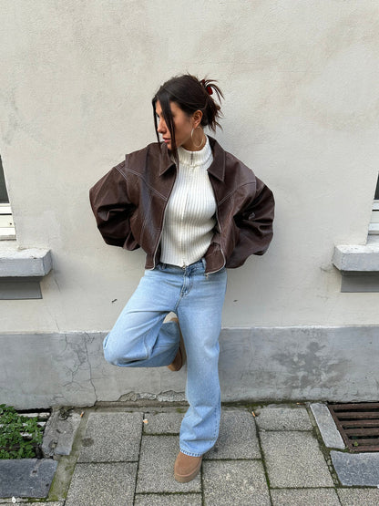 LeRoxy| Oversized leren jas