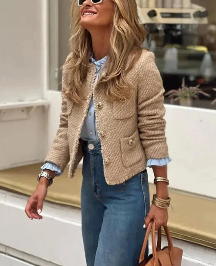 LeRoxy | Stijlvolle Beige Damesjas | Modieuze en Comfortabele Tussenjas