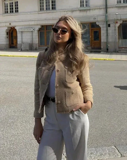 LeRoxy | Stijlvolle Beige Damesjas | Modieuze en Comfortabele Tussenjas