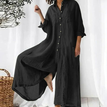 LeRoxy | Losse dames jumpsuit met knoopsluiting en comfortabele pasvorm