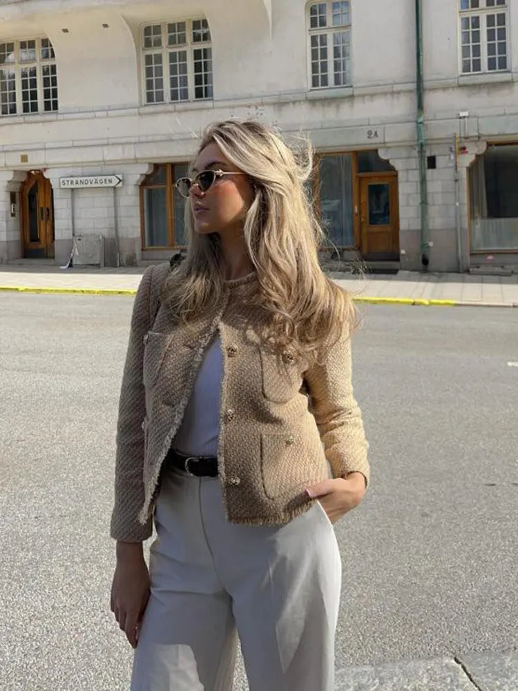LeRoxy | Stijlvolle Beige Damesjas | Modieuze en Comfortabele Tussenjas